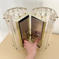 1980s Lucite Prism Wall Mounted Sconces with Brass Details - a pair