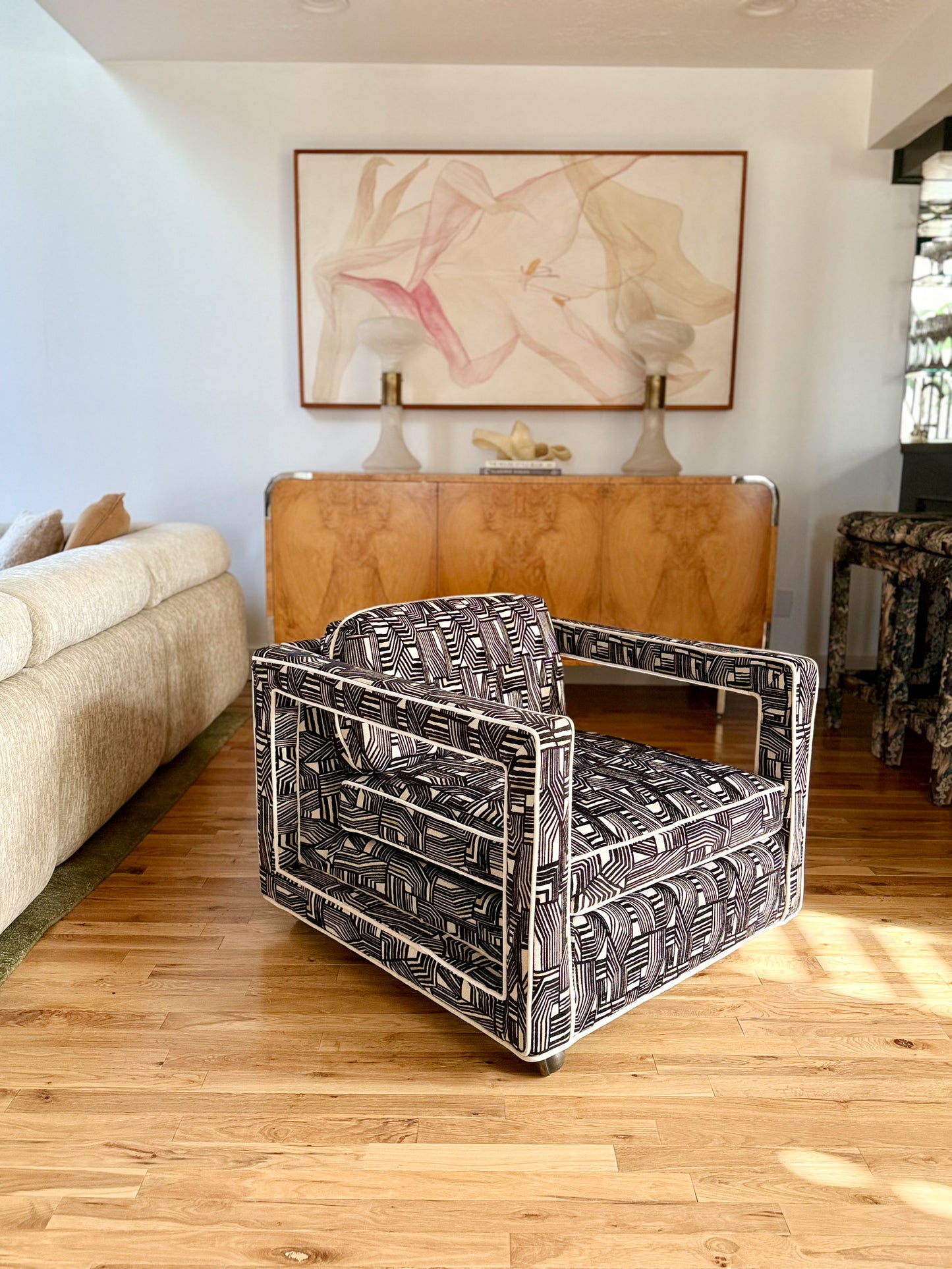 1970s Uncommon Cube Lounge Chair by Bernhardt Flair