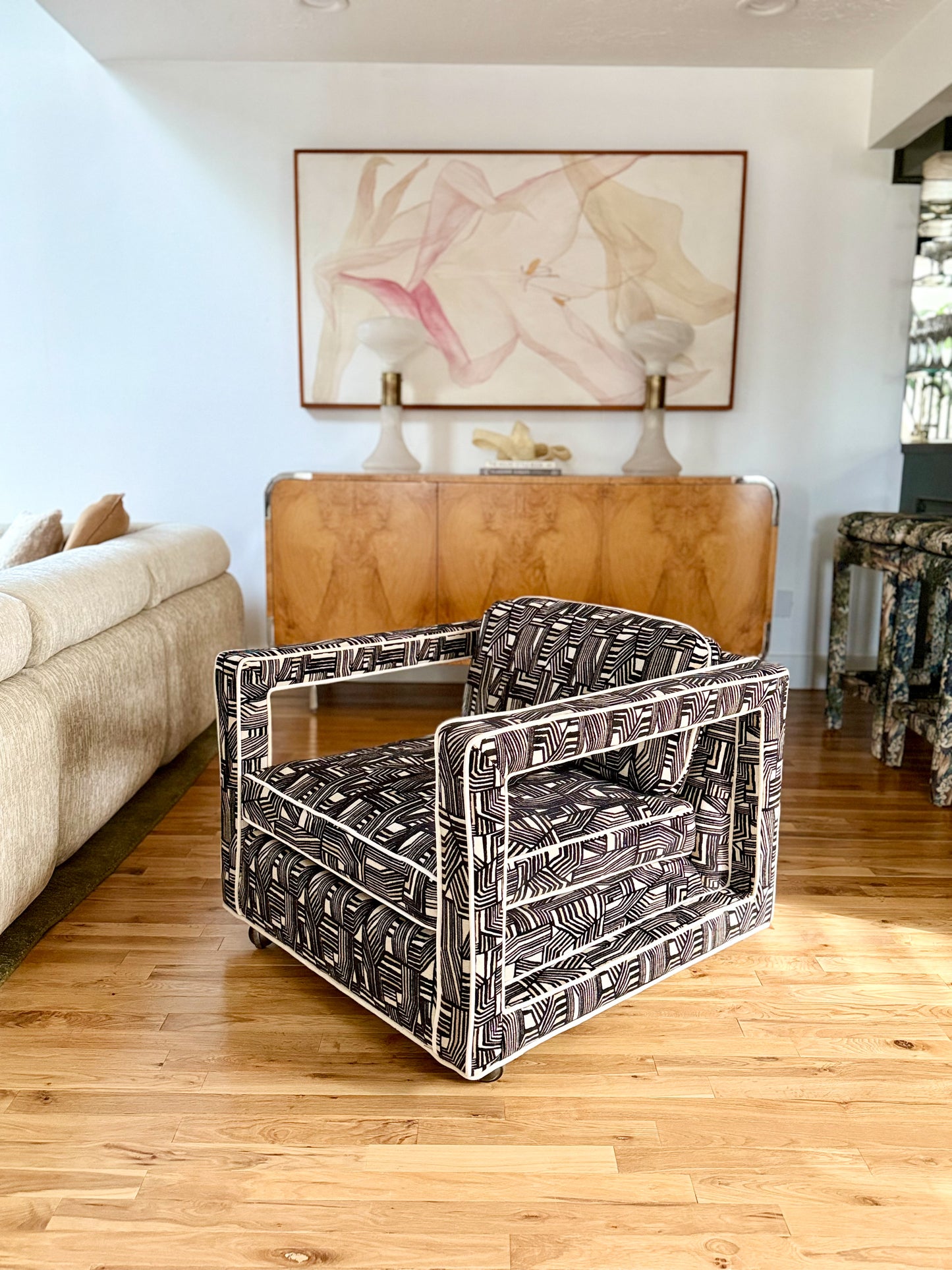 1970s Uncommon Cube Lounge Chair by Bernhardt Flair