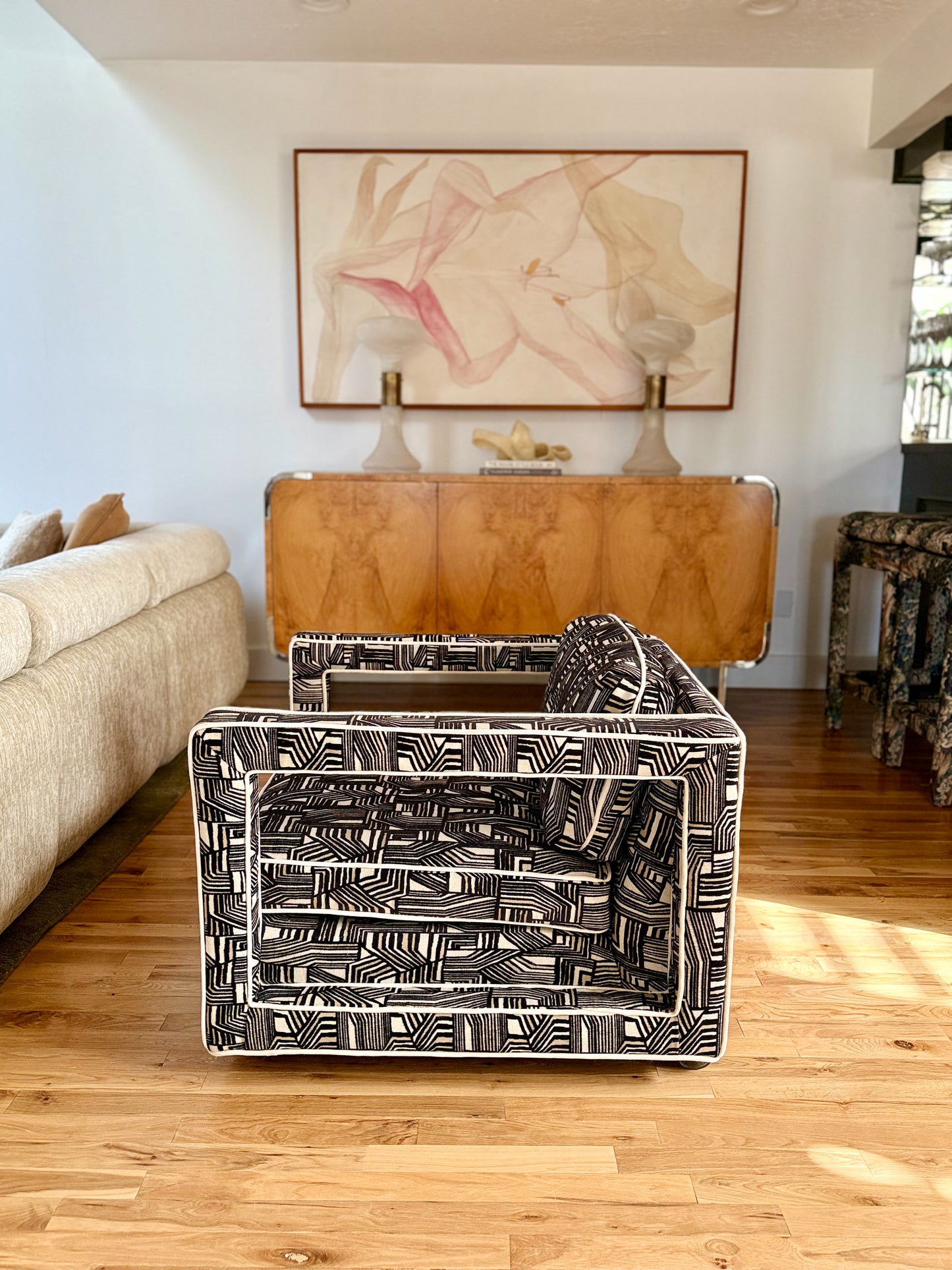 1970s Uncommon Cube Lounge Chair by Bernhardt Flair