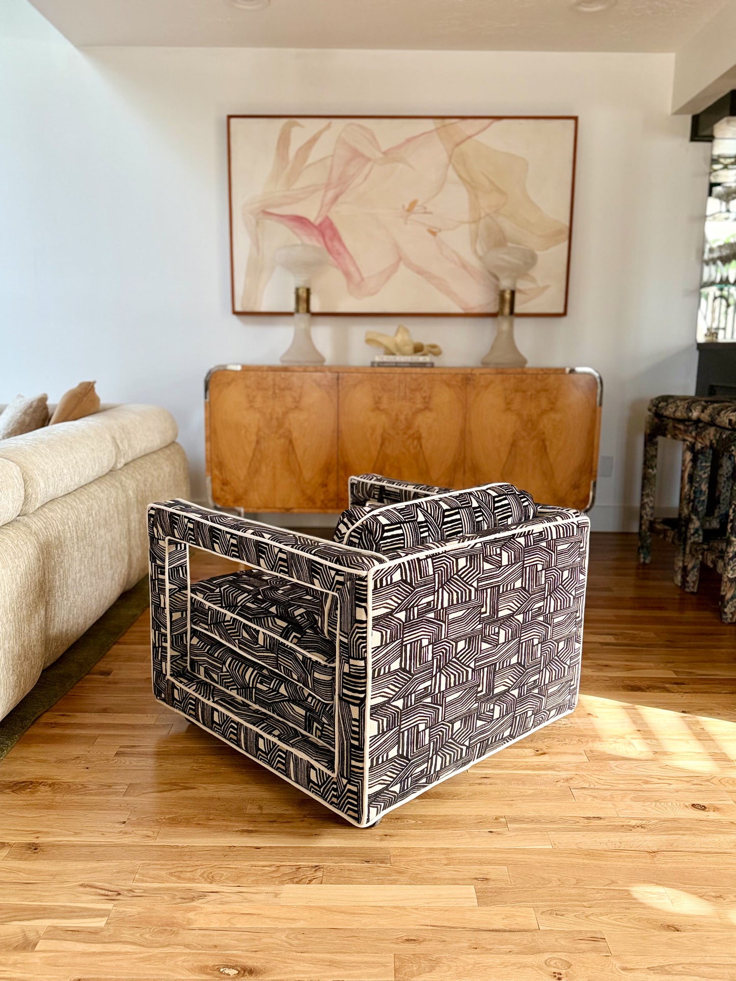 1970s Uncommon Cube Lounge Chair by Bernhardt Flair