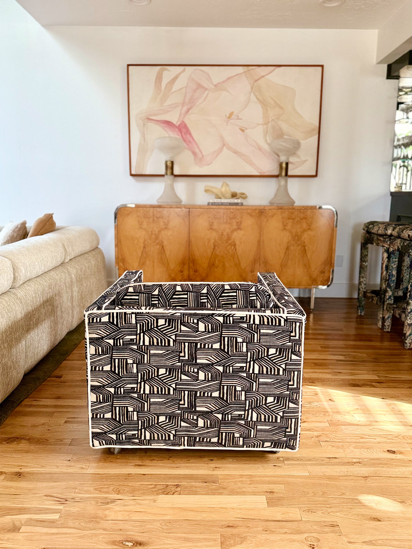 1970s Uncommon Cube Lounge Chair by Bernhardt Flair