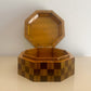 1980s Maitland Smith Checkered Wood Octagonal Box