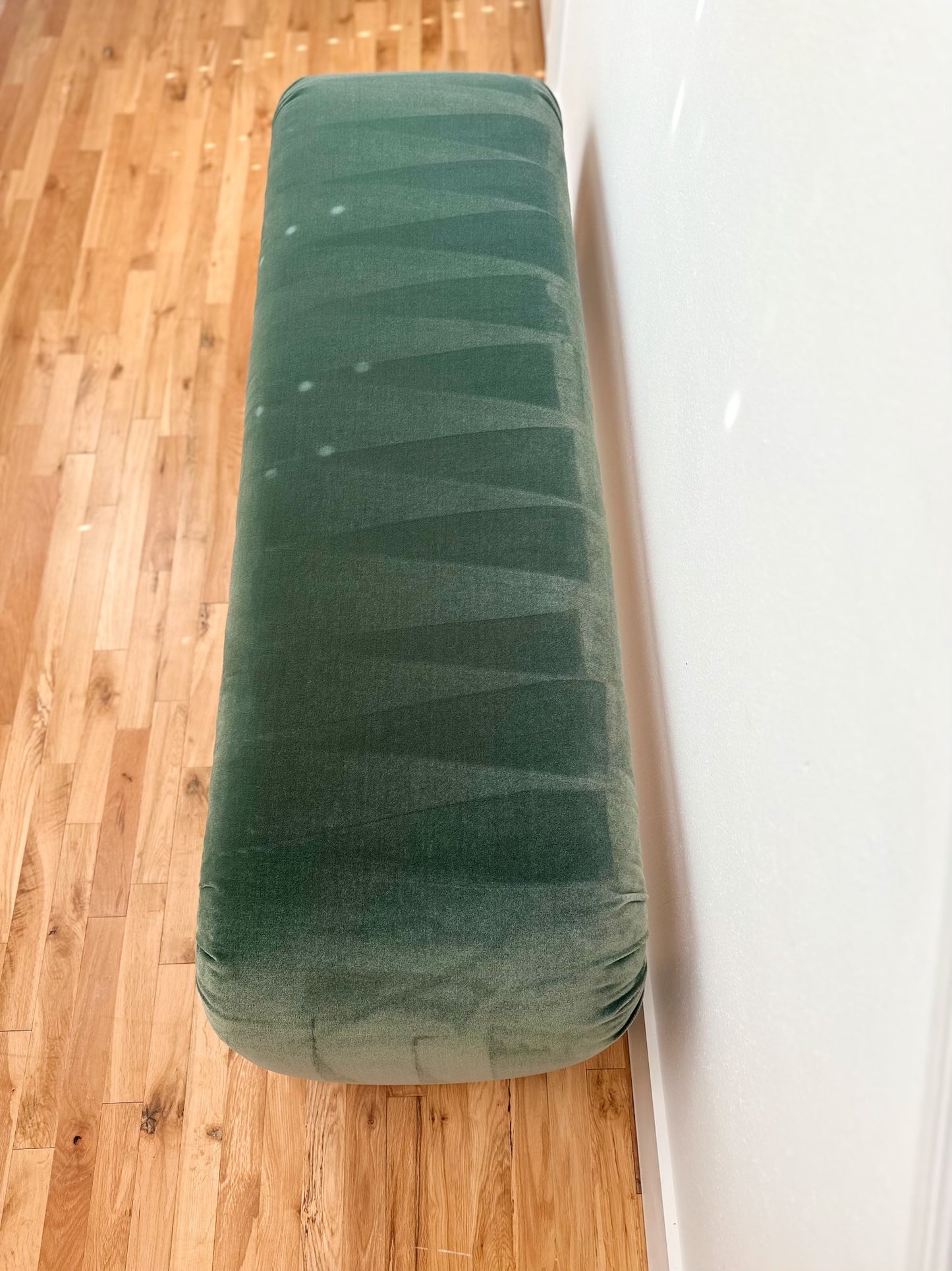 1980s Sage Green Mohair Waterfall Bench