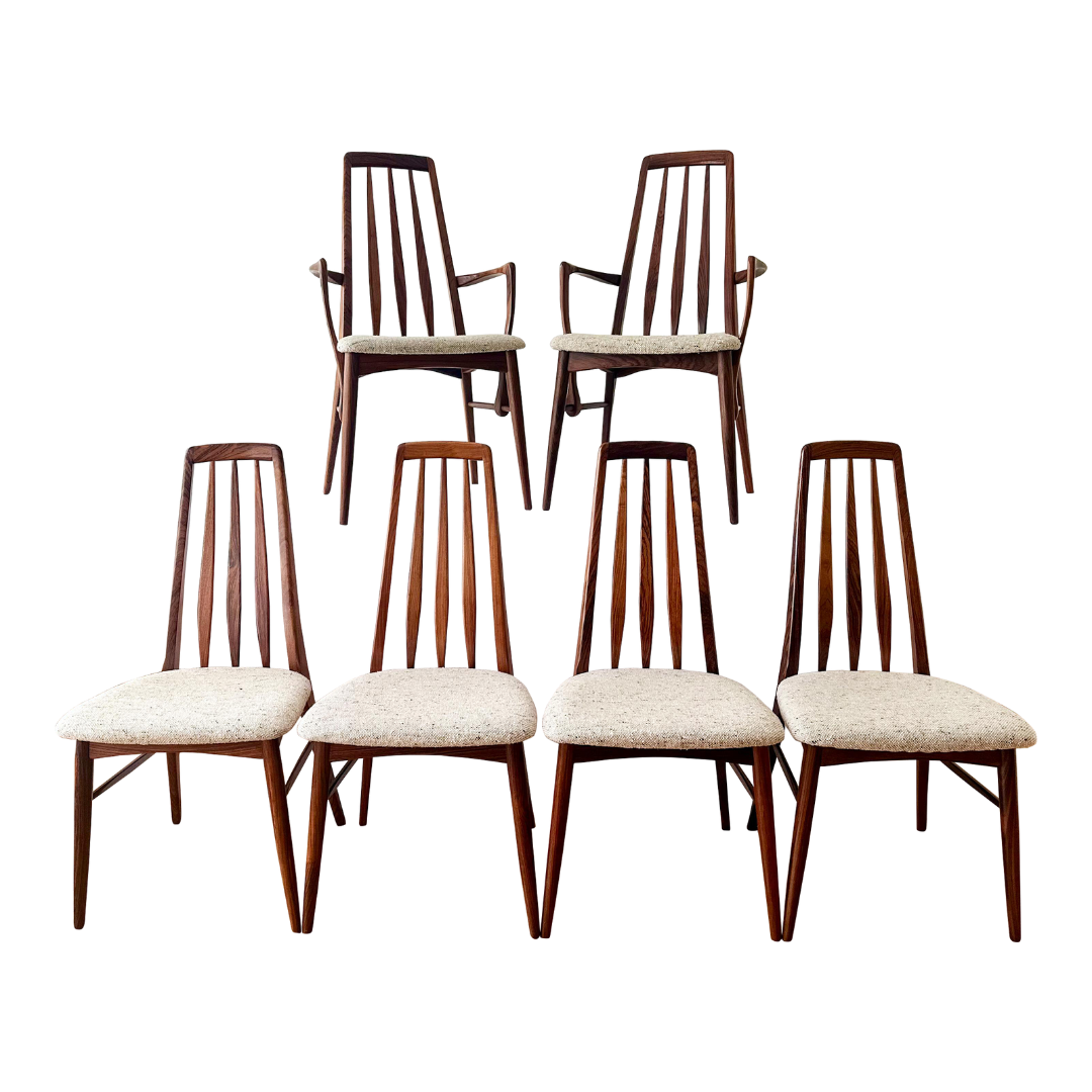 1960s Niels Koefoed Rosewood 'Eva' Dining Chairs - set of 6