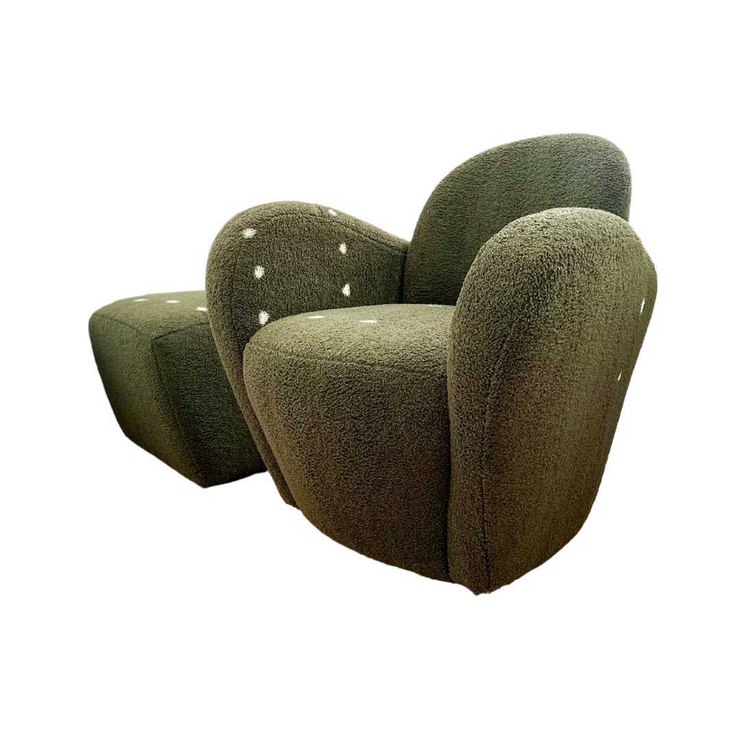1980s 'Miami' Chair and Ottoman by Michael Wolk for Preview
