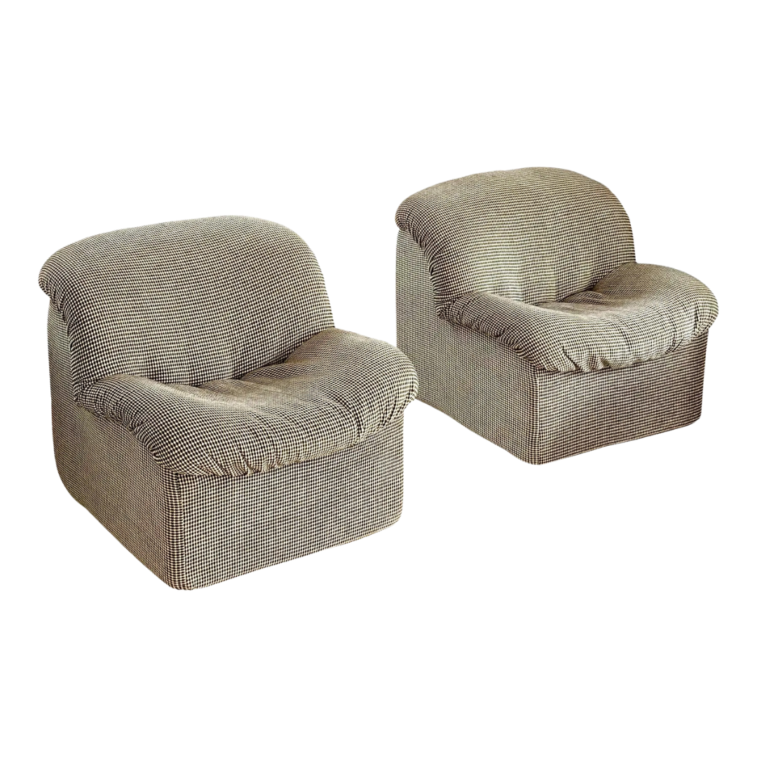1980s Lounge Chairs in New Kelly Wearstler Chenille - a pair