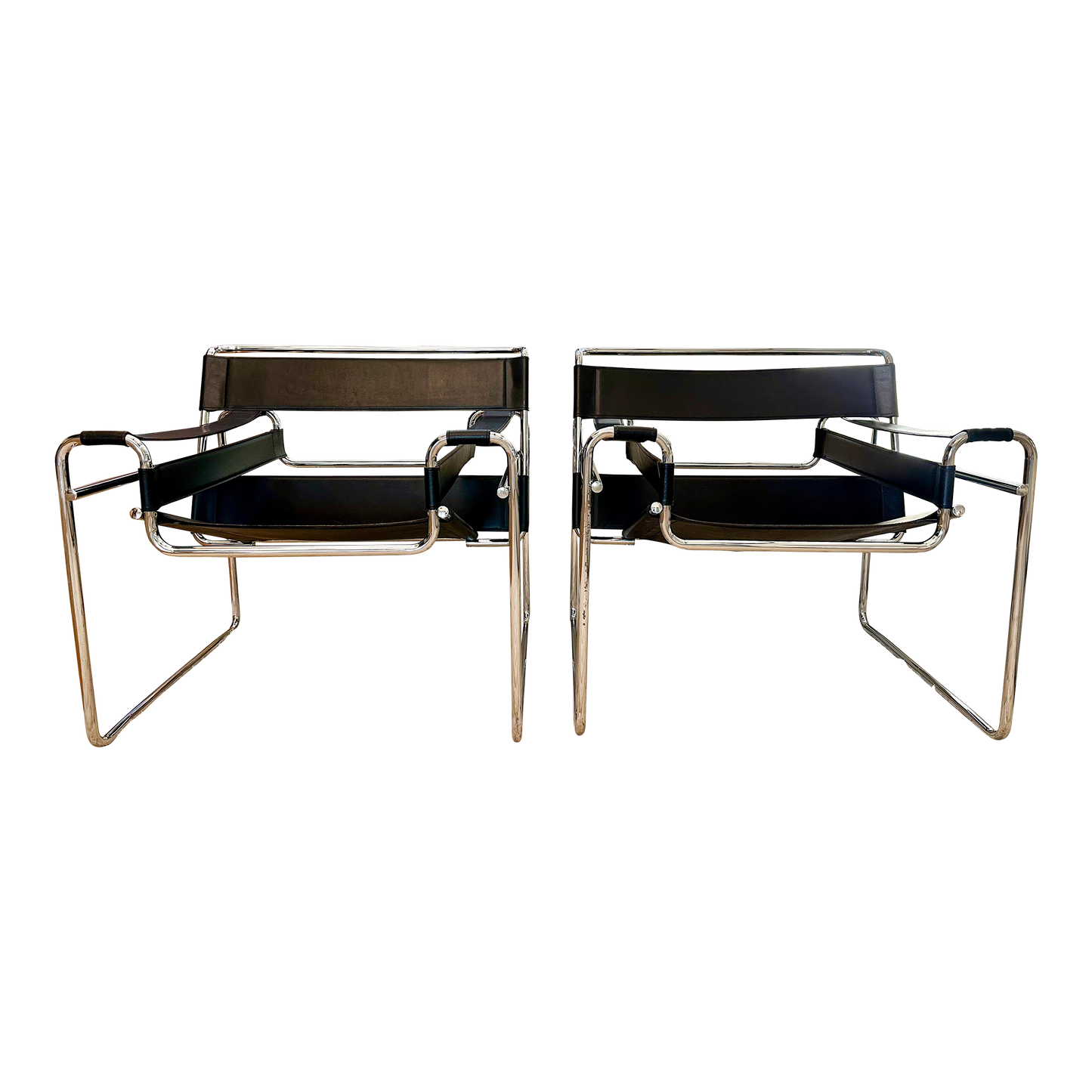 1970s Wassily Style Chairs After Marcel Breuer - a pair