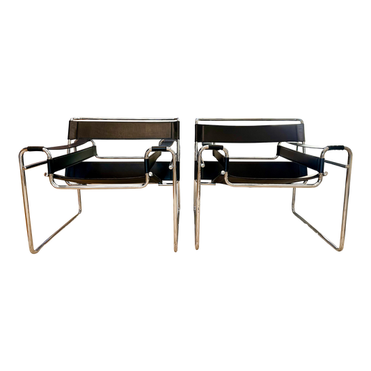 1970s Wassily Style Chairs After Marcel Breuer - a pair