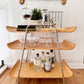 1970s Sculptural Bent Plywood Bar Cart