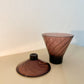 Purple Swirled Glass Candy Dish