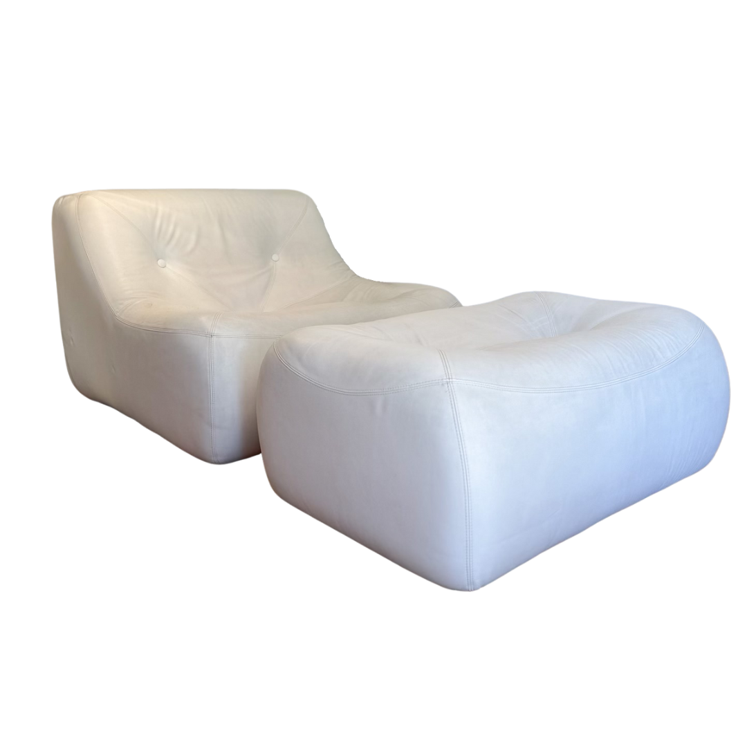 1990s Ligne Roset Kali Lounge Chair and Ottoman