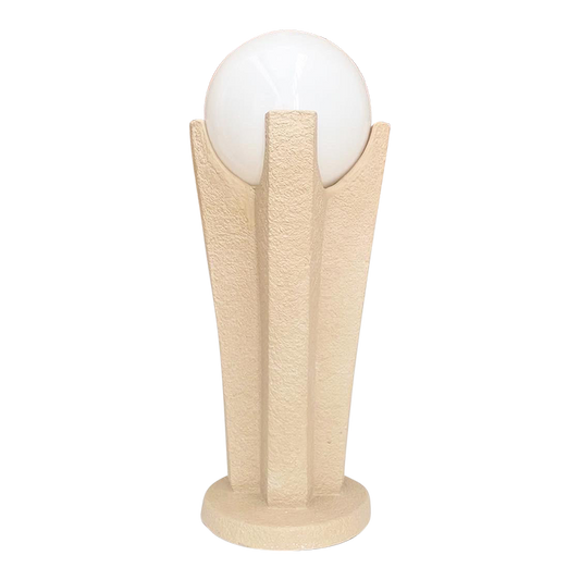 1980s Plaster Pedestal Orb Lamp