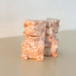 1970s Pink Marble Aztec Bookends - a Pair