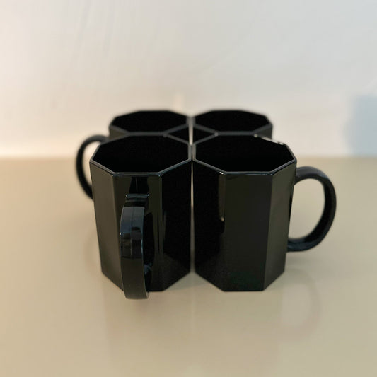 1990s French Arcoroc Octime Mugs - Set of 4