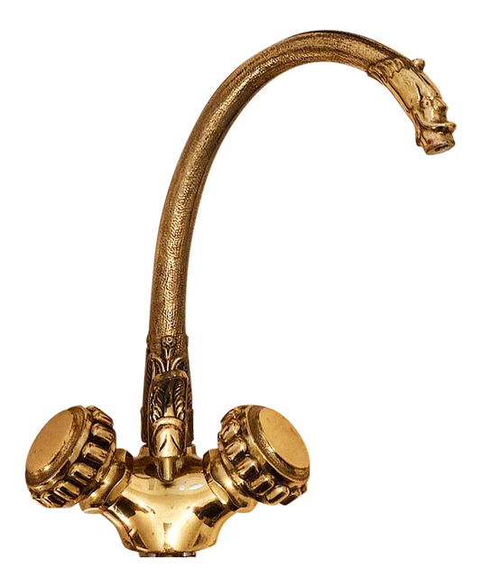Vintage Brass Gooseneck Sculptural Bar Faucet