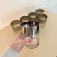 Midcentury Modern Silver Rimmed Whiskey Glasses - Set of 7