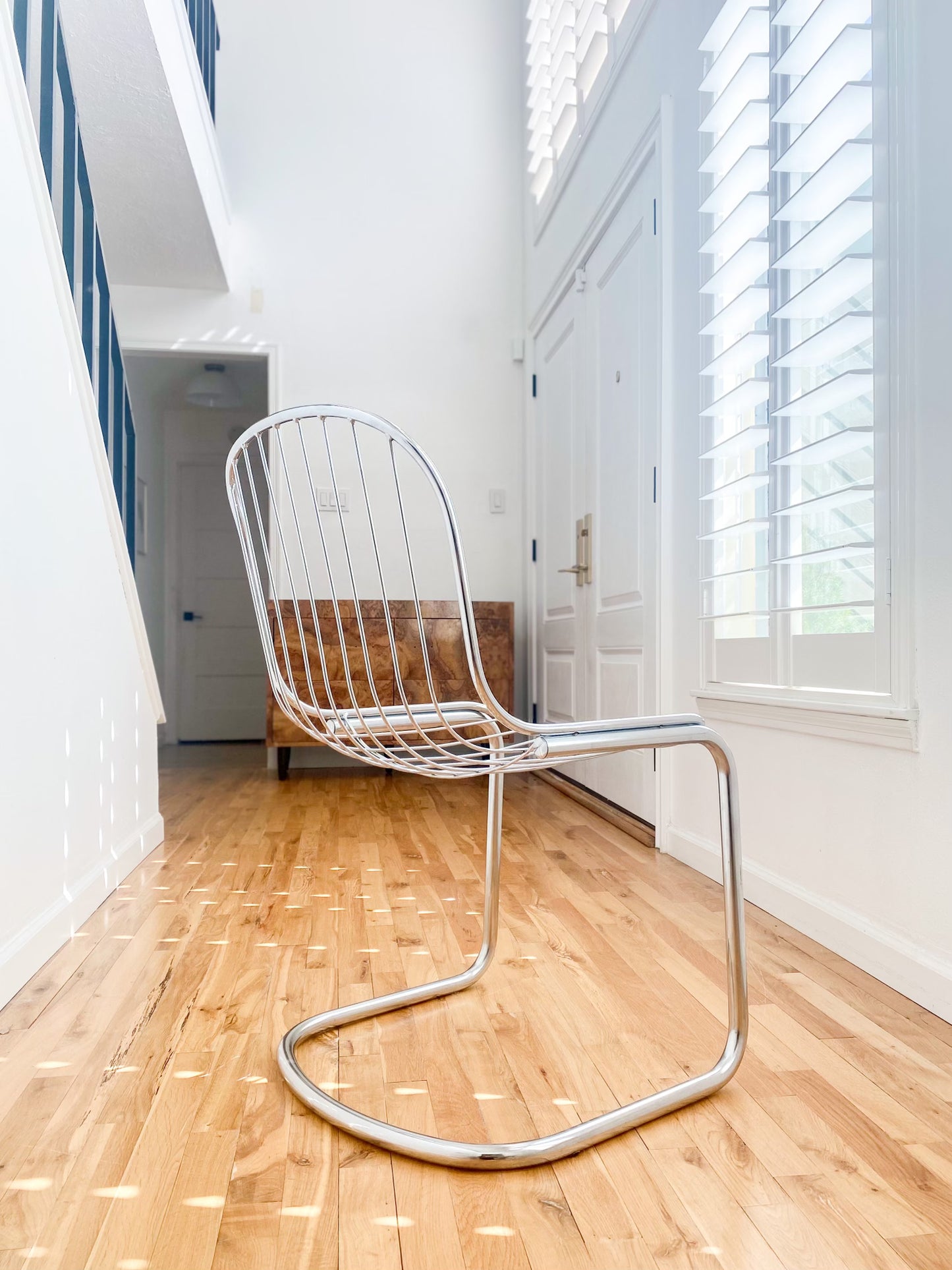 1970s Vintage Gastone Rinaldi Style Chrome Cantilevered Chair