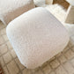 1980s Pouf Ottomans in Fresh Ivory Bouclé - A Pair