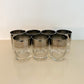 Midcentury Modern Silver Rimmed Whiskey Glasses - Set of 7