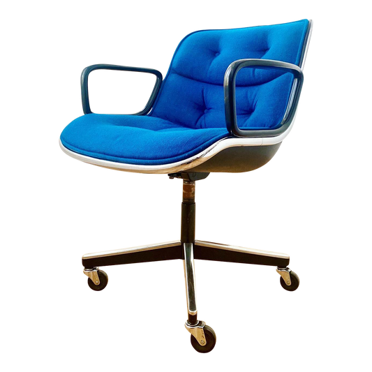 1980s Royal Blue Charles Pollock for Knoll Executive Chair