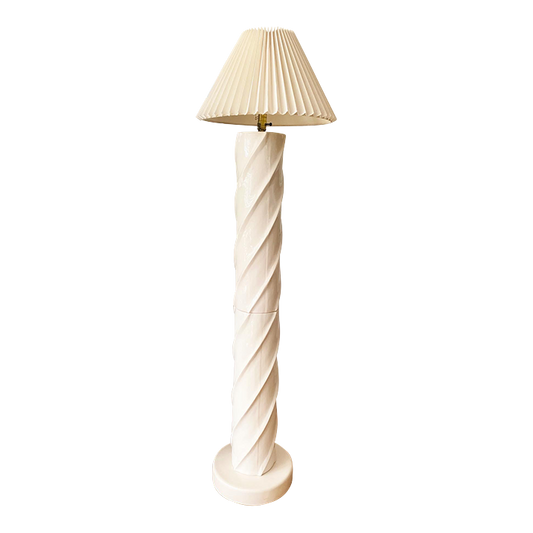 1980s Vintage Ceramic Spiral Floor Lamp