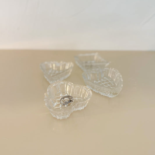 Crystal Card Suit Ashtrays / Ring Holders - Set of 4