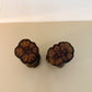 Vintage Chrysanthemum Wood Salt and Pepper Shaker Set