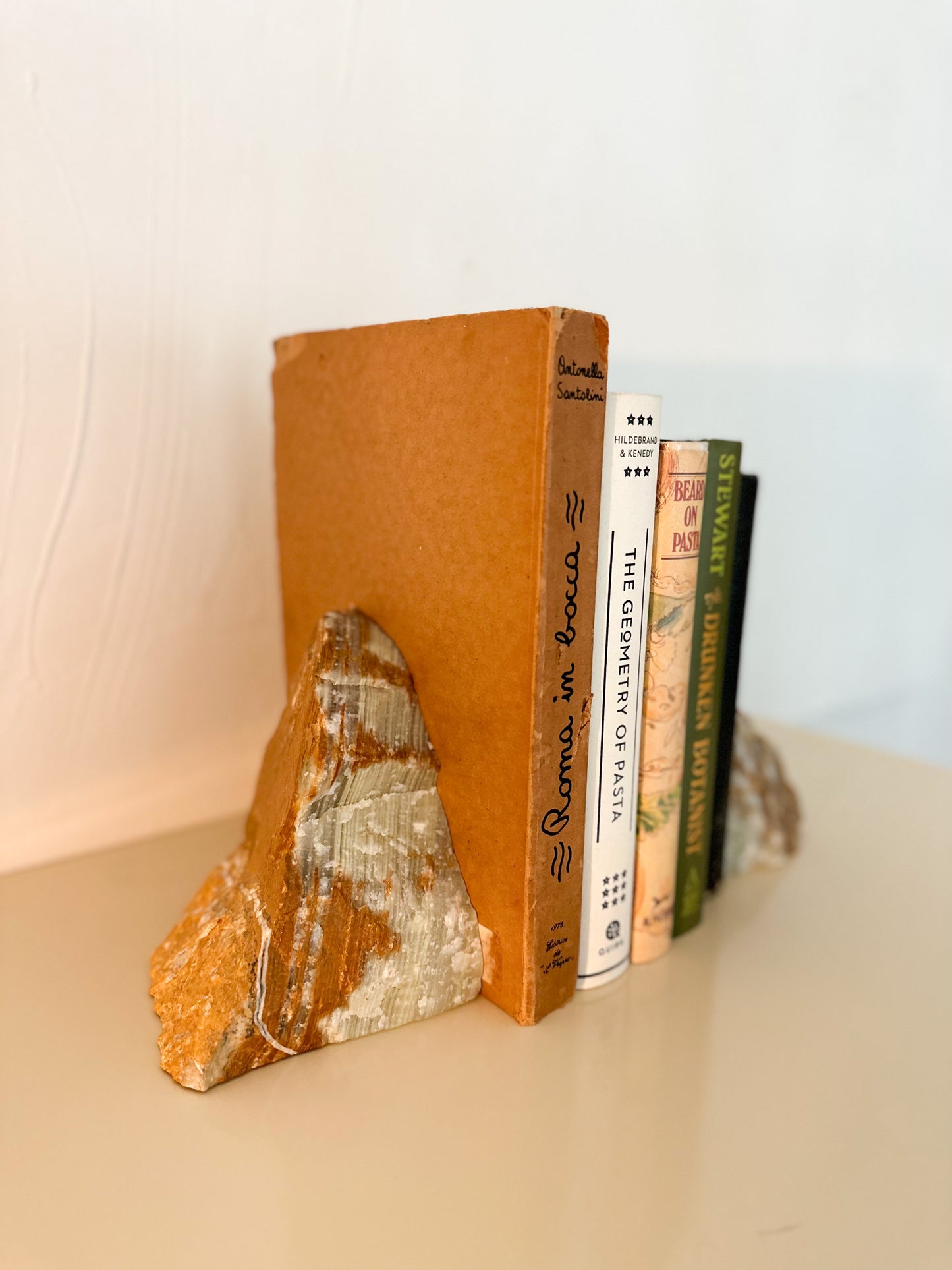 1980s Mexican Onyx Slab Book Ends