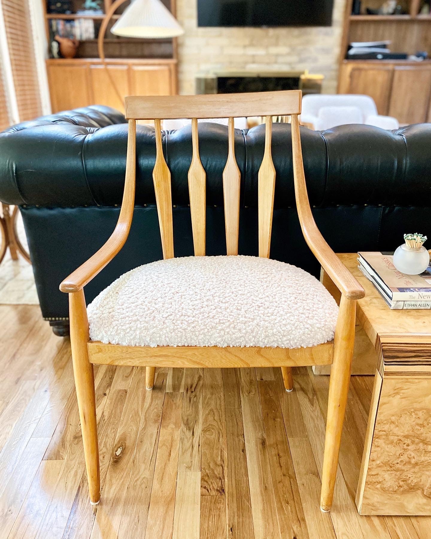 1960s Blonde Bentwood and Boucle Chairs - Set of 2