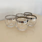 Midcentury Modern Silver Rimmed Whiskey Glasses - Set of 5