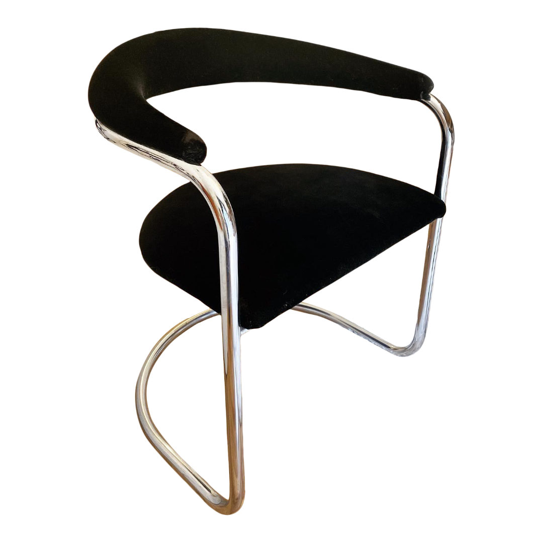 1970's Mid-Century Modern Anton Lorenz for Thonet Chrome Cantilevered Chair