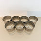 Midcentury Modern Silver Rimmed Whiskey Glasses - Set of 7