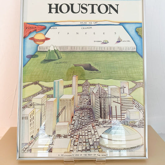 1983 "A Houstonian's View of the Rest of the World" Framed Poster