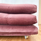 1980s Plum Velvet Stacked Ottoman on Brass Castors