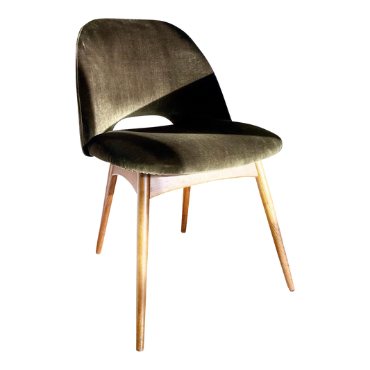 1960s Vintage Adrian Pearsall 1404-C Dining Chair in Olive-Green Velvet