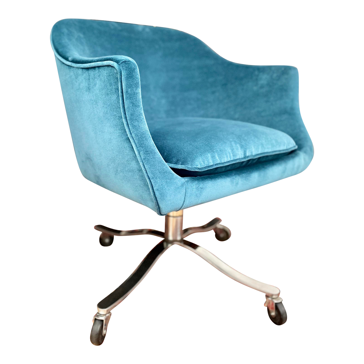 1970’s Nicos Zographos Desk Chair in Velvet