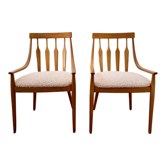 1960s Blonde Bentwood and Boucle Chairs - Set of 2