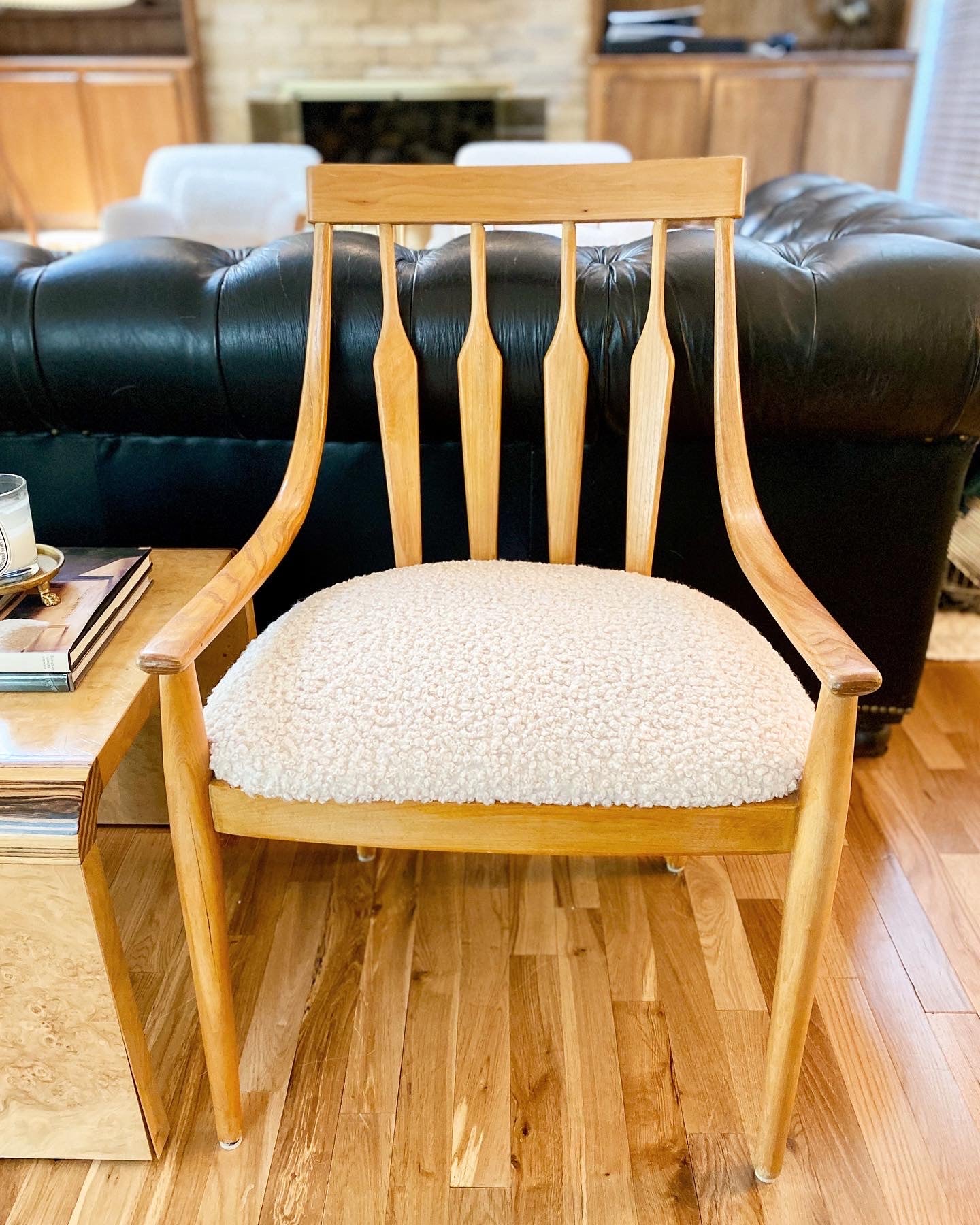 1960s Blonde Bentwood and Boucle Chairs - Set of 2