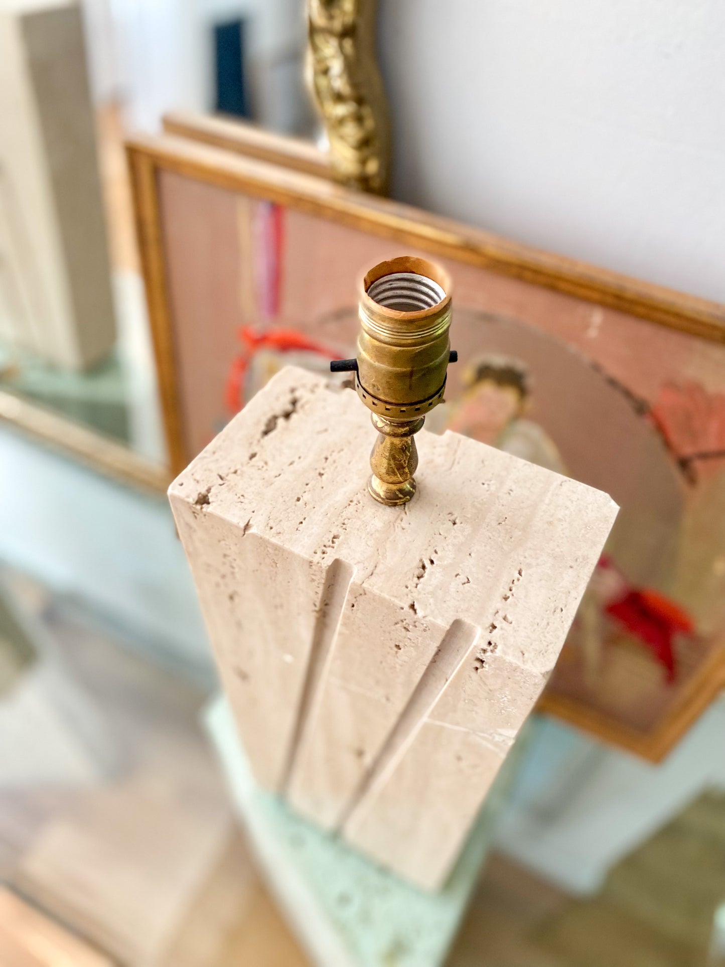 1970s Travertine Table Lamp Bases in the Style of Fratelli Mannelli - Set of 2