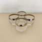 Midcentury Modern Silver Rimmed Cordial Glasses - Set of 4