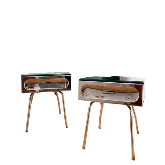 1960s Henri Vallières Nightstands - A Pair
