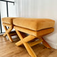 1970s Billy Baldwin Style X-Base Ottomans - a pair