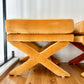 1970s Billy Baldwin Style X-Base Ottomans - a pair