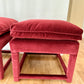 Plush Burgundy Velvet Parsons-Style Ottomans - a pair
