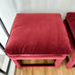 Plush Burgundy Velvet Parsons-Style Ottomans - a pair