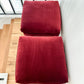 Plush Burgundy Velvet Parsons-Style Ottomans - a pair