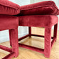 Plush Burgundy Velvet Parsons-Style Ottomans - a pair