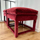 Plush Burgundy Velvet Parsons-Style Ottomans - a pair