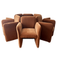 1980s Sculptural Caramel Mohair Dining Chairs - set of 6